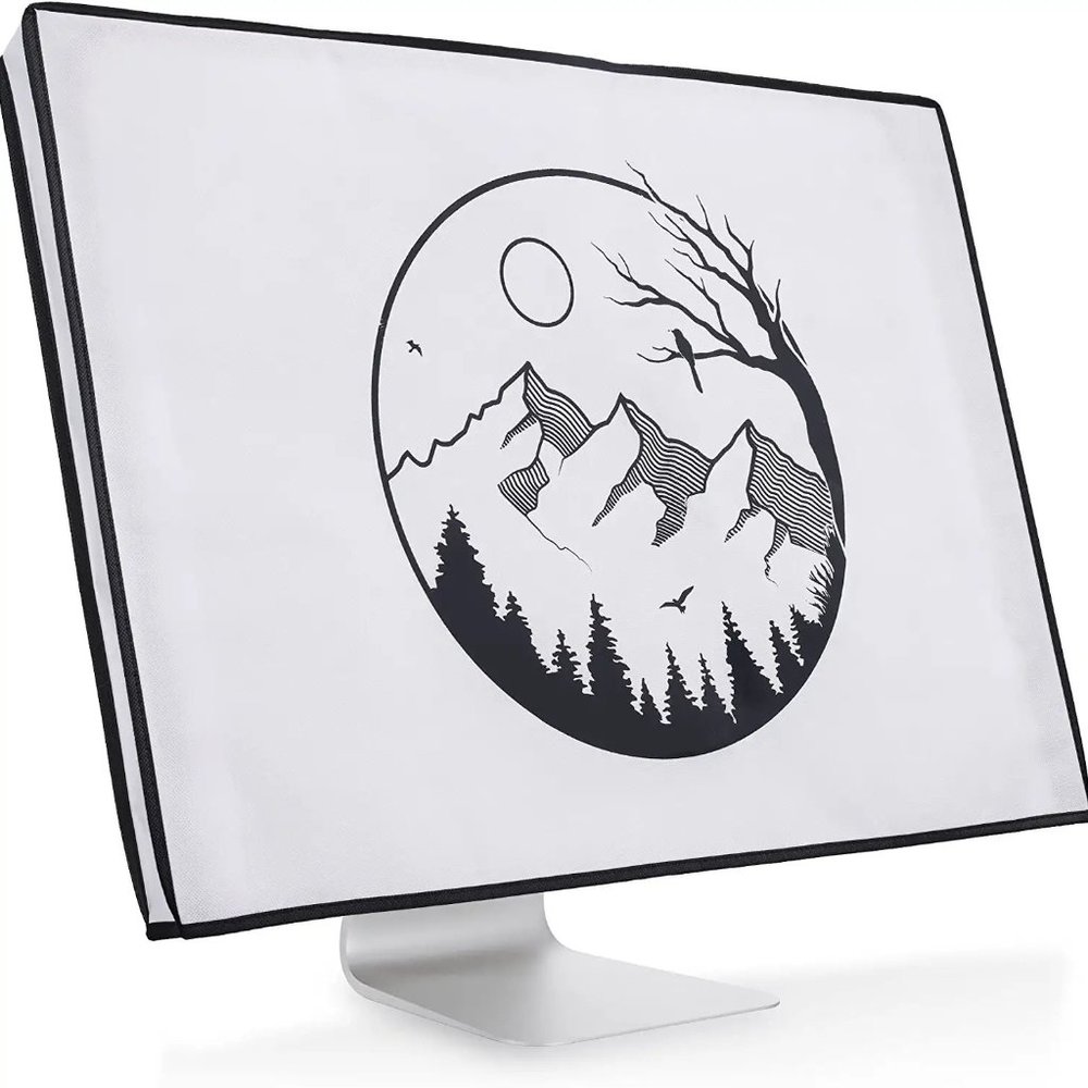 Computer Monitor Cover Compatible with 27-28" Monitor - Relax in Mountains